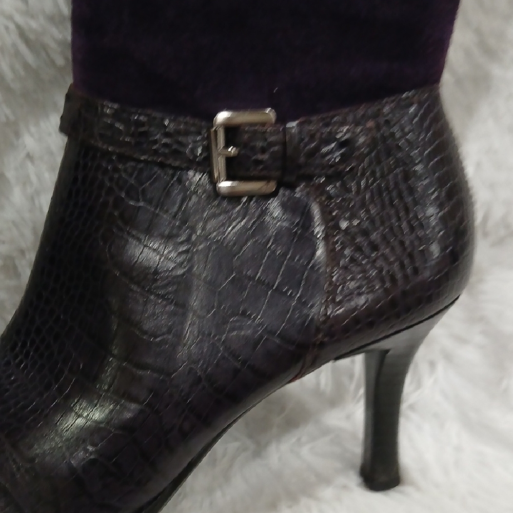 Franco Sarto Dark Purple Heeled Boots - Picture 8 of 12